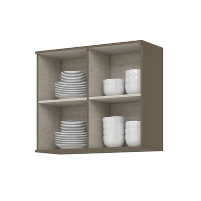 Armário Aéreo Cozinha 80 Cm Connect 2 Portast Duna/Cristal - Henn