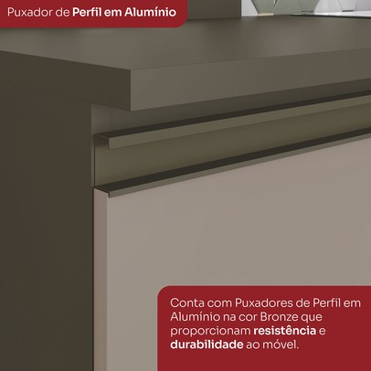 Armário Aéreo Cozinha 80 Cm Connect 2 Portast Duna/Cristal - Henn