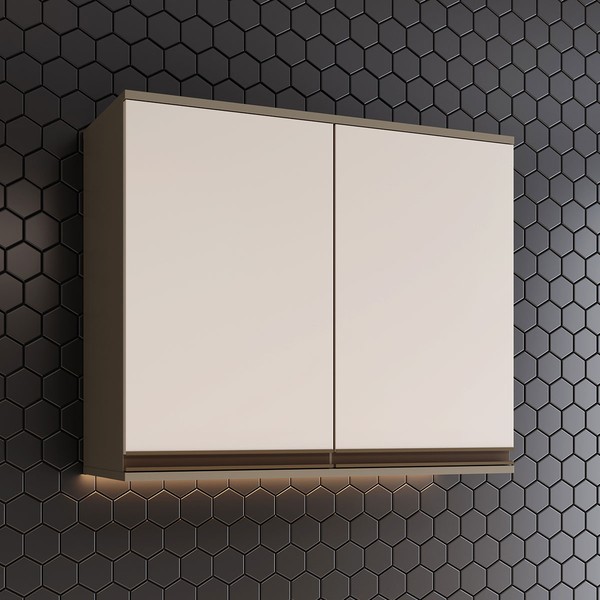 Armário Aéreo Cozinha 80 Cm Connect 2 Portast Duna/Cristal - Henn