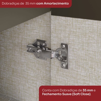 Armário Aéreo Cozinha 80 Cm Connect 2 Portast Duna/Cristal - Henn