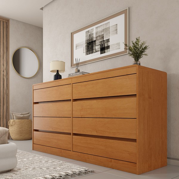 Cômoda ísis 8 Gavetas 100% Mdf 15mm Cinamomo - Pnr Móveis