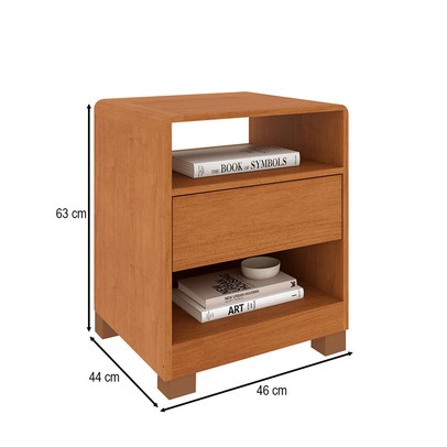 Mesa de Cabeceira Nuwa 100% Mdf 15mm Cinamomo - Pnr Móveis