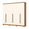 Guarda-Roupa Casal New Jade 6 Portas 3 Gavetas Cinamomo/Off White - Henn