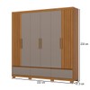 Guarda-Roupa Casal Kaian 6 Portas 3 Gavetas Ripado Cinamomo/Avelã - Henn