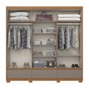 Guarda-Roupa Casal Kaian 6 Portas 3 Gavetas Ripado Cinamomo/Avelã - Henn