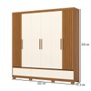 Guarda-Roupa Casal Kaian 6 Portas 3 Gavetas Ripado Cinamomo/Off White - Henn
