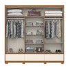 Guarda-Roupa Casal Kaian 6 Portas 3 Gavetas Ripado Cinamomo/Off White - Henn