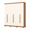 Guarda-Roupa Casal Dominic 6 Portas 2 Gavetas Cinamomo/Off White - Henn