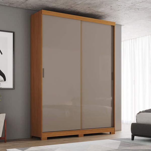 Guarda-Roupa Solteiro Lucca 2 Portas 2 Gavetas Flex Cinamomo/Off White/Avelã - Henn