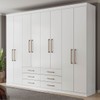 Guarda-Roupa Casal Belize 8 Portas 6 Gavetas Branco - Pnr Móveis