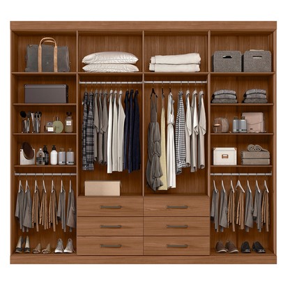 Guarda-Roupa Casal Belize 8 Portas 6 Gavetas Jatoba - Pnr Móveis