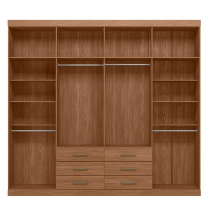 Guarda-Roupa Casal Belize 8 Portas 6 Gavetas Jatoba - Pnr Móveis