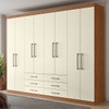 Guarda-Roupa Casal Belize 8 Portas 6 Gavetas Jatoba/Areia - Pnr Móveis