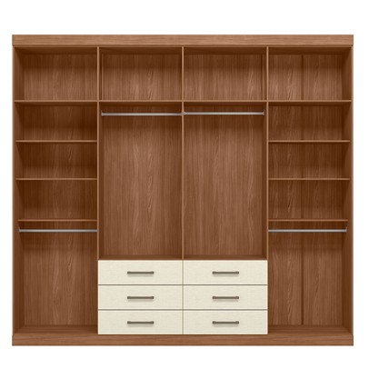 Guarda-Roupa Casal Belize 8 Portas 6 Gavetas Jatoba/Areia - Pnr Móveis