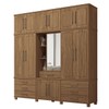 Guarda-Roupa Casal Londres Vaticano 13 Portas 7 Gavetas com Espelho Jatoba - Pnr Móveis