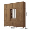 Guarda-Roupa Casal Londres Vaticano 13 Portas 7 Gavetas com Espelho Jatoba - Pnr Móveis