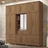 Guarda-Roupa Casal Londres Vaticano 13 Portas 7 Gavetas com Espelho Jatoba - Pnr Móveis