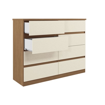 Cômoda Salton 8 Gavetas Jatoba/Areia - Pnr Móveis