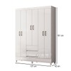 Guarda-Roupa Solteiro Lux 6 Portas 2 Gavetas Branco - Pnr Móveis