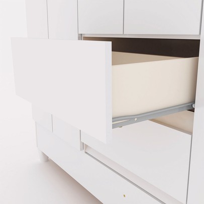 Guarda-Roupa Solteiro Lux 6 Portas 2 Gavetas Branco - Pnr Móveis