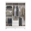 Guarda-Roupa Solteiro Lux 6 Portas 2 Gavetas Branco - Pnr Móveis