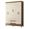 Guarda-Roupa Solteiro Lux 6 Portas 2 Gavetas Jequitiba/Off White - Pnr Móveis