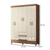 Guarda-Roupa Solteiro Lux 6 Portas 2 Gavetas Jequitiba/Off White - Pnr Móveis