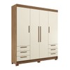 Guarda-Roupa Casal Tibagi 4 Portas 6 Gavetas Jatoba/Areia - Pnr Móveis