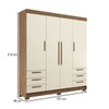 Guarda-Roupa Casal Tibagi 4 Portas 6 Gavetas Jatoba/Areia - Pnr Móveis