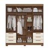 Guarda-Roupa Casal Tibagi 4 Portas 6 Gavetas Jatoba/Areia - Pnr Móveis