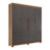 Guarda-Roupa Casal Tibagi 4 Portas 6 Gavetas Jatoba/Grafite - Pnr Móveis
