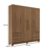 Guarda-Roupa Casal Tibagi 4 Portas 6 Gavetas Jatoba - Pnr Móveis