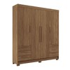 Guarda-Roupa Casal Tibagi 4 Portas 6 Gavetas Jatoba - Pnr Móveis