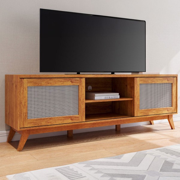 Rack para TV Até 75 Polegadas Noa 2 Portas Mel - Viero Móveis