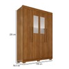 Guarda-Roupa Solteiro Weather com Pés e Espelho 4 Portas 3 Gavetas 100% Mdf Cinamomo - Pnr Móveis