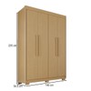 Guarda-Roupa Solteiro Weather com Pés 4 Portas 3 Gavetas 100% Mdf Jequitibá - Pnr Móveis