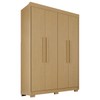Guarda-Roupa Solteiro Weather com Pés 4 Portas 3 Gavetas 100% Mdf Jequitibá - Pnr Móveis