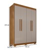 Guarda-Roupa Solteiro Weather com Pés 4 Portas 3 Gavetas 100% Mdf Cinamomo/Off White - Pnr Móveis