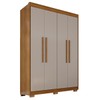 Guarda-Roupa Solteiro Weather com Pés 4 Portas 3 Gavetas 100% Mdf Cinamomo/Off White - Pnr Móveis