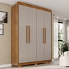 Guarda-Roupa Solteiro Weather com Pés 4 Portas 3 Gavetas 100% Mdf Cinamomo/Off White - Pnr Móveis