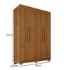 Guarda-Roupa Solteiro Weather com Pés 4 Portas 3 Gavetas 100% Mdf Cinamomo - Pnr Móveis