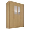 Guarda-Roupa Solteiro Weather com Espelho 4 Portas 3 Gavetas 100% Mdf Jequitibá - Pnr Móveis