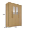 Guarda-Roupa Solteiro Weather com Espelho 4 Portas 3 Gavetas 100% Mdf Jequitibá - Pnr Móveis