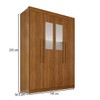 Guarda Roupa Solteiro Weather com Espelho 4 Portas 3 Gavetas 100% Mdf Cinamomo - Pnr Móveis