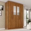 Guarda Roupa Solteiro Weather com Espelho 4 Portas 3 Gavetas 100% Mdf Cinamomo - Pnr Móveis