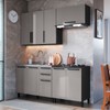 Cozinha Completa Diamante 8 Portas 3 Gavetas Chumbo/Titanio - Indékes
