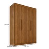 Guarda-Roupa Solteiro Weather 4 Portas 3 Gavetas 100% Mdf Cinamomo - Pnr Móveis