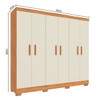 Guarda-Roupa Casal Cancun 6 Portas 2 Gavetas Cinamomo/Off White - Fellicci