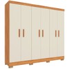 Guarda-Roupa Casal Cancun 6 Portas 2 Gavetas Cinamomo/Off White - Fellicci