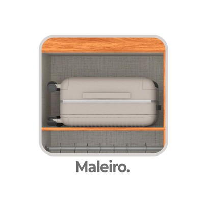 Guarda-Roupa Casal Cancun 6 Portas 2 Gavetas Cinamomo/Off White - Fellicci